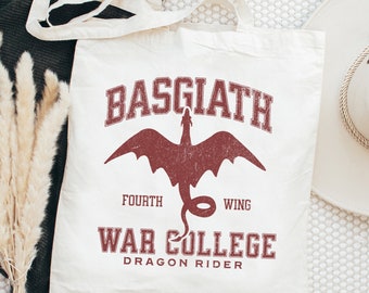 Fourth Wing Tote Bag (OFFICIALLY LICENSED) Basgiath War College Tote Bag, Fourth Wing Merch, Iron Flame tote bag, Iron flame gift, Xaden