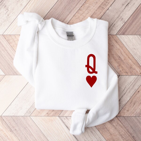 Queen of Hearts Sweatshirt, Queen of Hearts Crewneck, Red Queen, Queen Shirt, Alice in Wonderland, King of Hearts, Queen and King