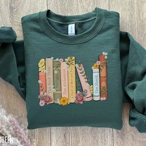 Custom Bookshelf Sweatshirt, Personalized Book Crewneck, Book Sweatshirt, Gift for book lover, Book club gift, Book club sweatshirt, bookish