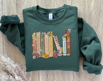 Custom Bookshelf Sweatshirt, Personalized Book Crewneck, Book Sweatshirt, Gift for book lover, Book club gift, Book club sweatshirt, bookish