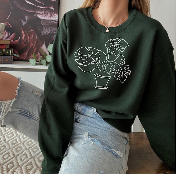 Monstera Plant Sweatshirt Monstera Leaf 