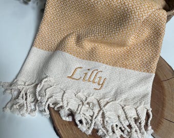 XXL Hammam Towel Yellow, Beach Towel, Sauna Towel Personalizable
