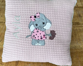 Pillow with name, elephant name pillow