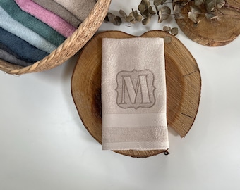 Towel with monogram, personalized, embroidered as desired