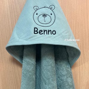 Hooded bath towel with name and motif, bath towel 75 x 75 cm image 11
