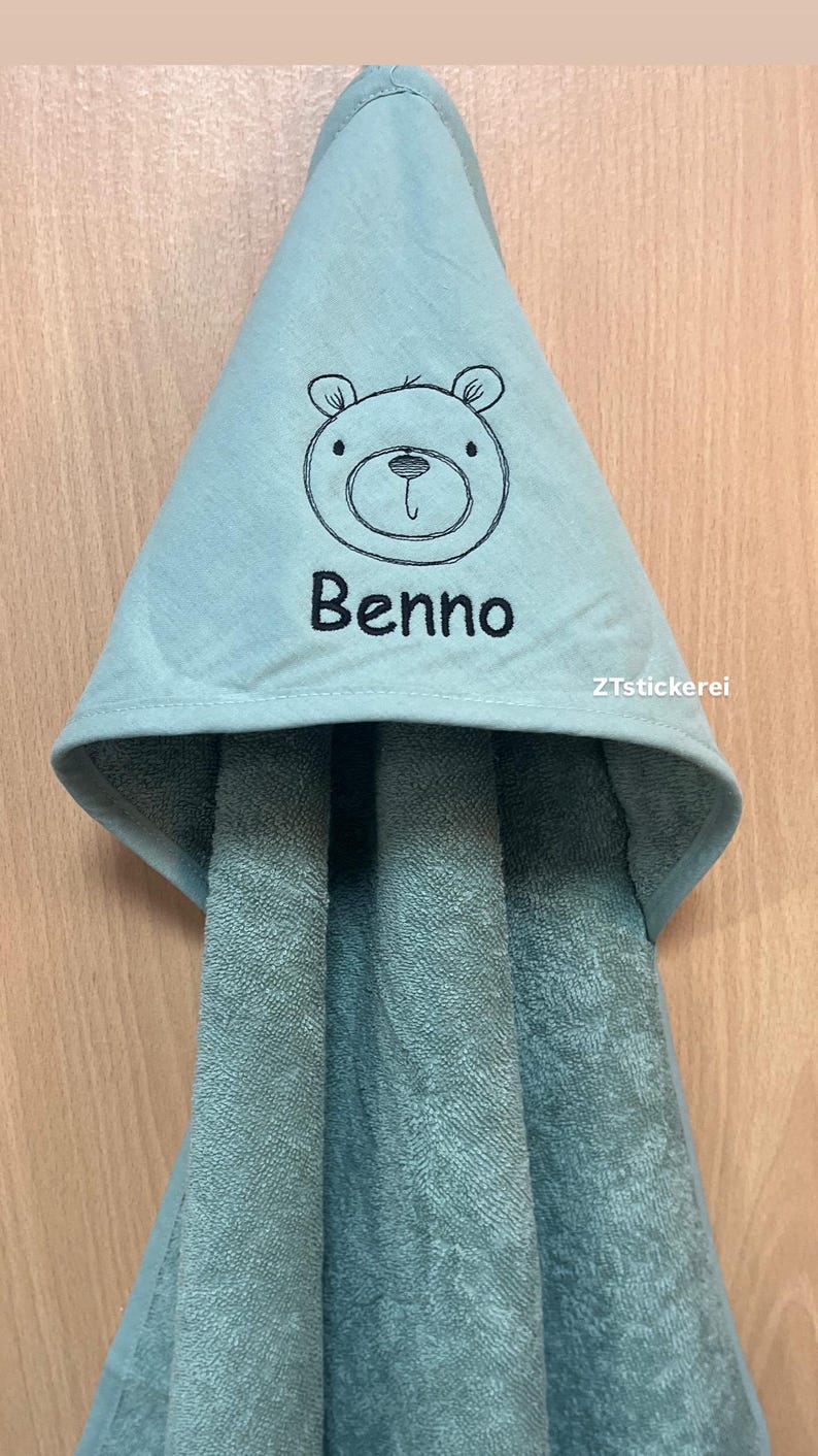 Hooded bath towel with name and motif, bath towel 75 x 75 cm image 11