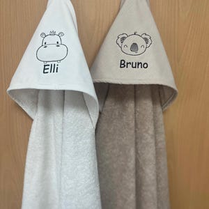 Hooded bath towel with name and motif, bath towel 75 x 75 cm image 13