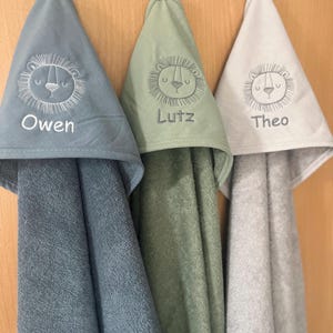 Hooded bath towel with name and motif, bath towel 75 x 75 cm image 16