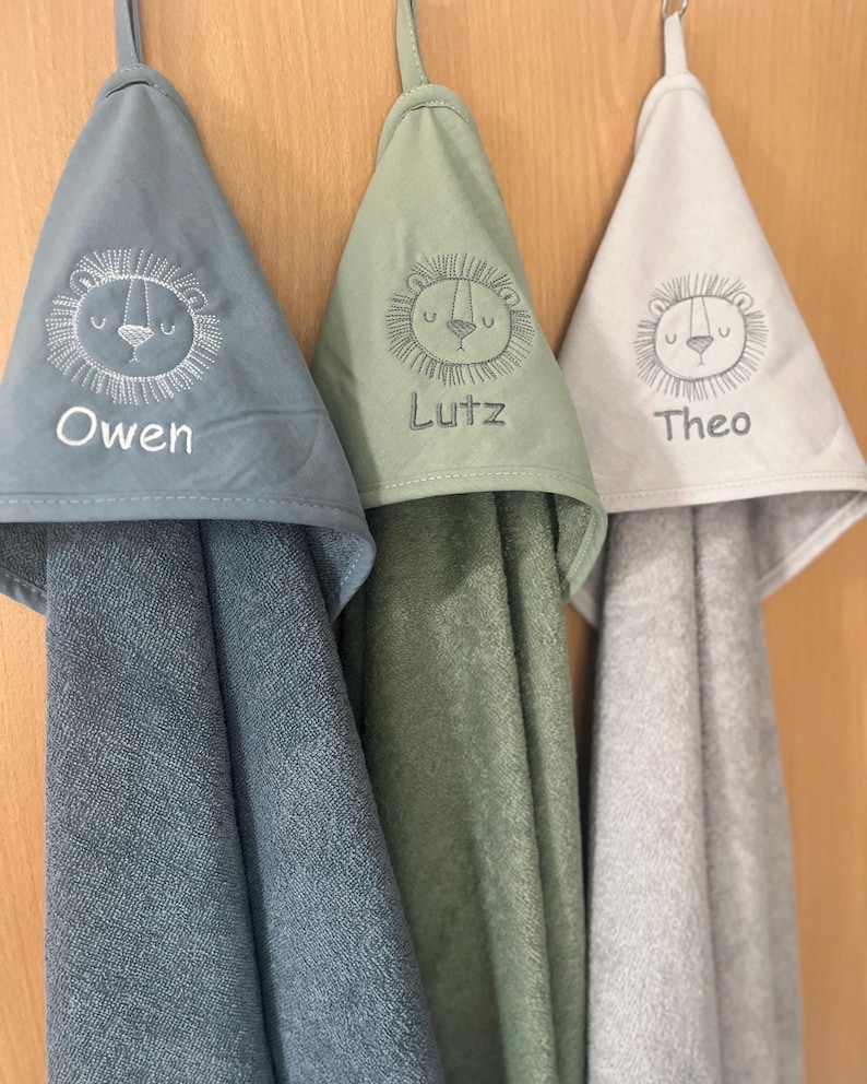 Hooded bath towel with name and motif, bath towel 75 x 75 cm image 16