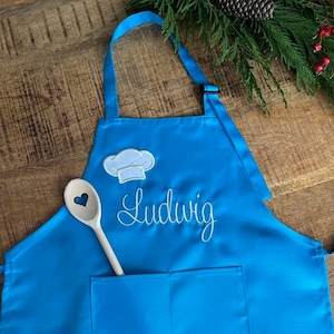 Cooking apron gift set for children, apron and rolling pin, personalized kitchen apron