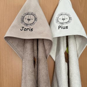 Hooded bath towel with name and motif, bath towel 75 x 75 cm image 19
