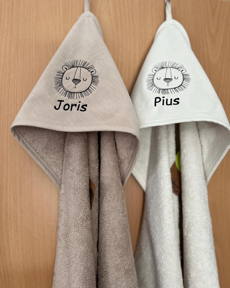 Hooded bath towel with name and motif, bath towel 75 x 75 cm image 19