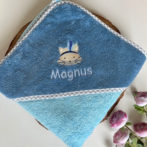 Hooded towel embroidered with name, hooded bath towel fox