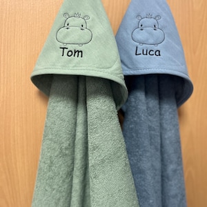 Hooded bath towel with name and motif, bath towel 75 x 75 cm image 14