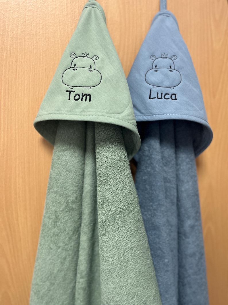 Hooded bath towel with name and motif, bath towel 75 x 75 cm image 14