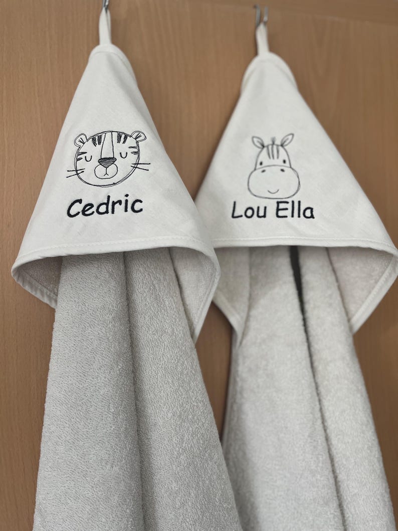 Hooded bath towel with name and motif, bath towel 75 x 75 cm image 18