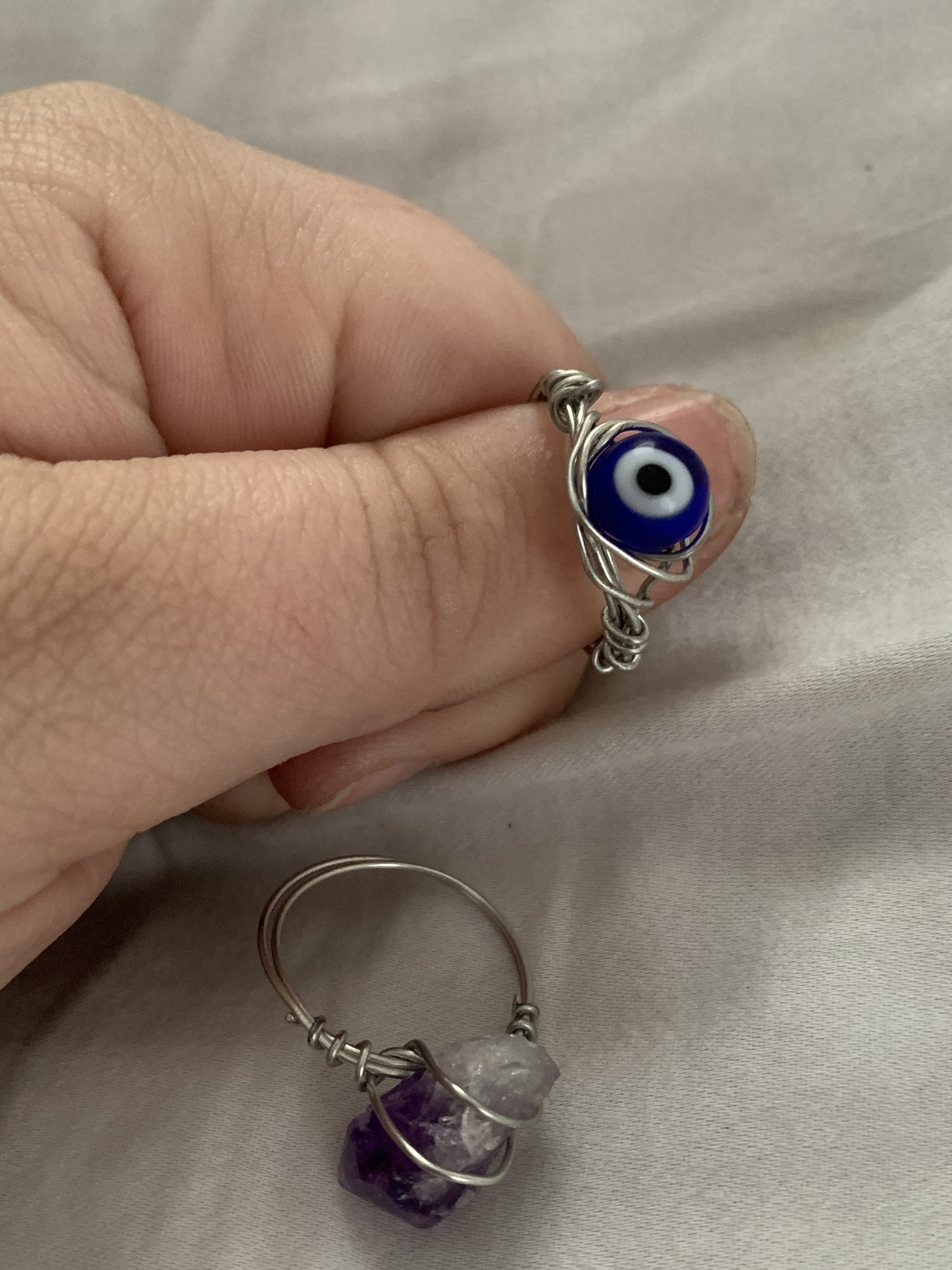 Raw Crystal Evil Third Eye Rings Etsy