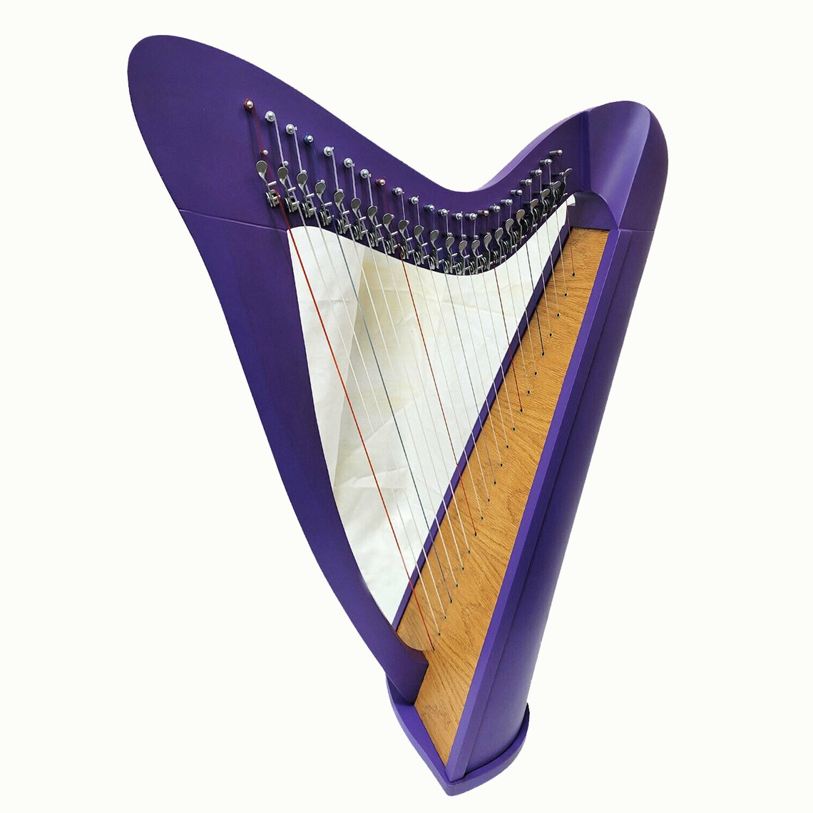 22 Strings Lever Harp Round Back Rosewood Purple Colour Extra Etsy