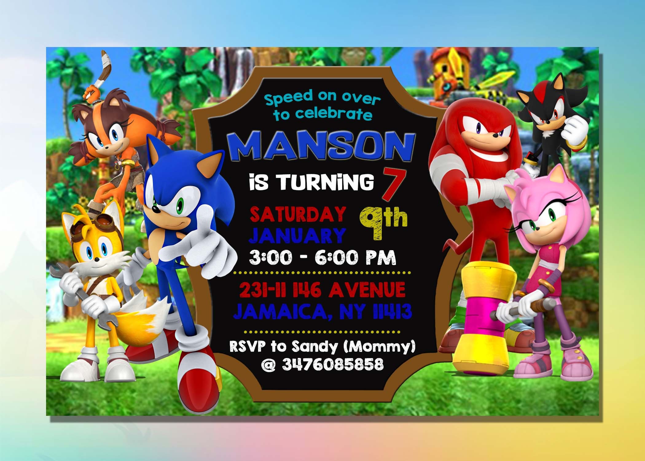 Sonic Birthday Invitations Template Free Printable Sonic Birthday Invitations Template Free Printable