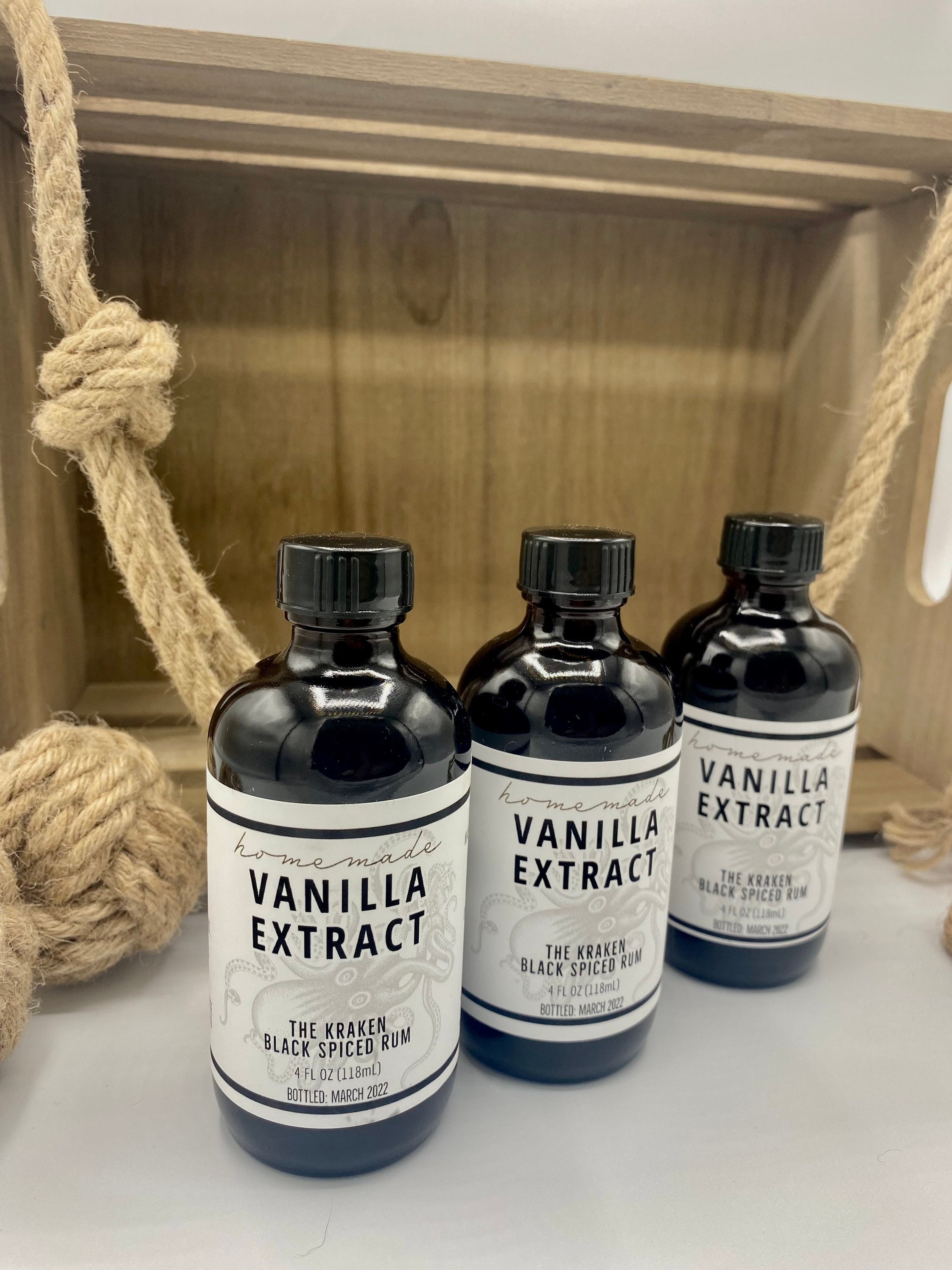 Kraken Rum Vanilla Extract, Homemade Vanilla Extract, 100 Pure Vanilla