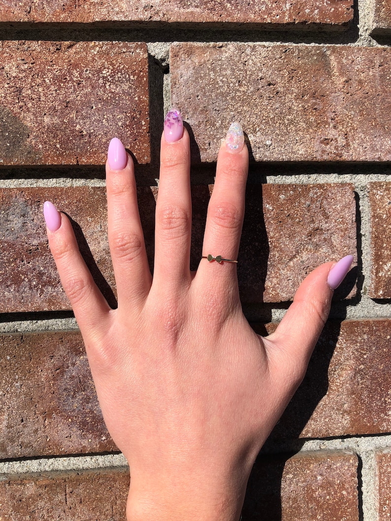 Gold Filled Double Heart Stacking Ring