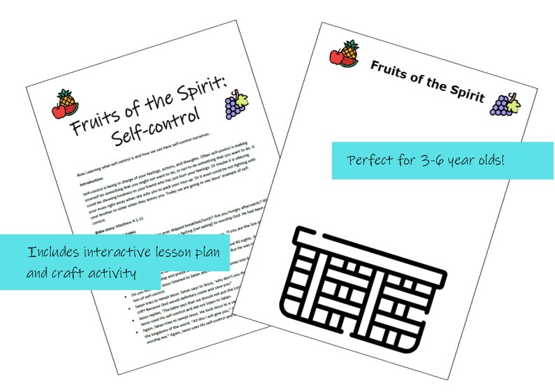 Fruits of the Spirit: SELF-CONTROL Lesson Plan and Craft - Etsy