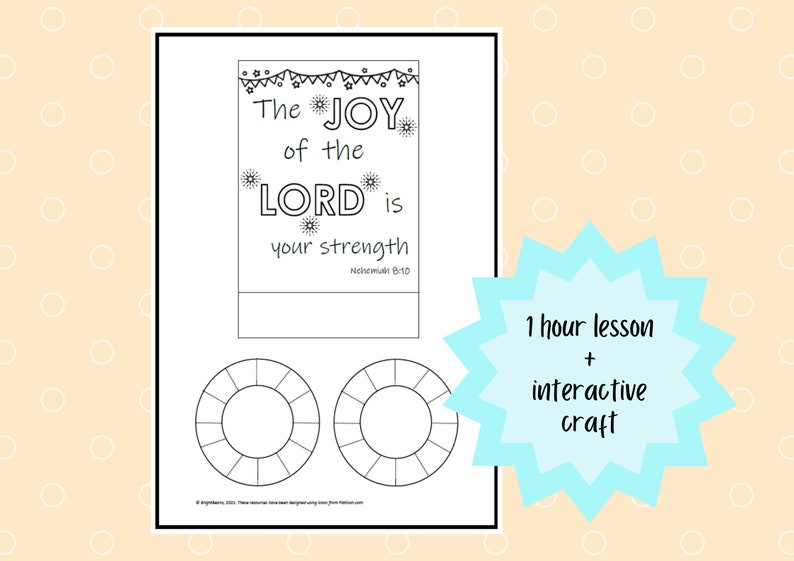 Fruits of the Spirit JOY Lesson Plan and Craft Etsy