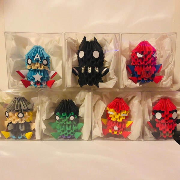 3D Origami Marvel Superheroes Mini Decorative Modules