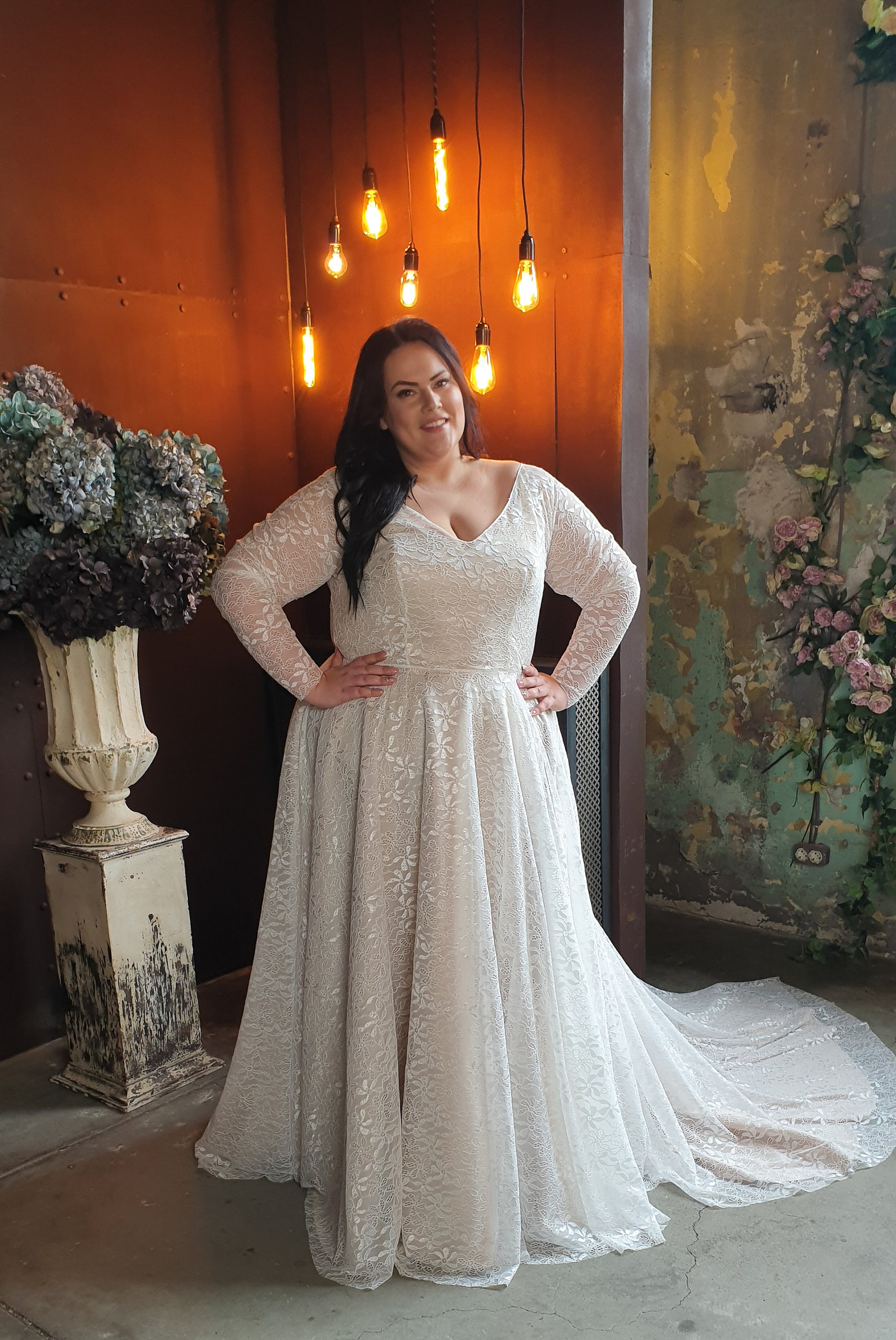 Plus Size Wedding Dress Plus Size Wedding Dress With Sleeves Etsy