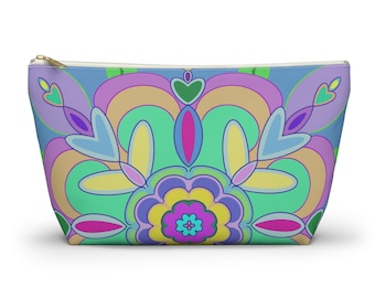 Floral Accessory Pouch | Travel Cosmetic Bag, Zipper Closure