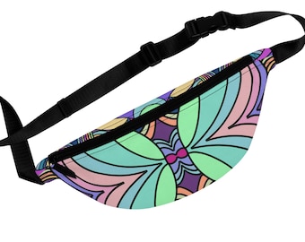 Colorful Graphic Fanny Pack – Lightweight Travel Belt Bag