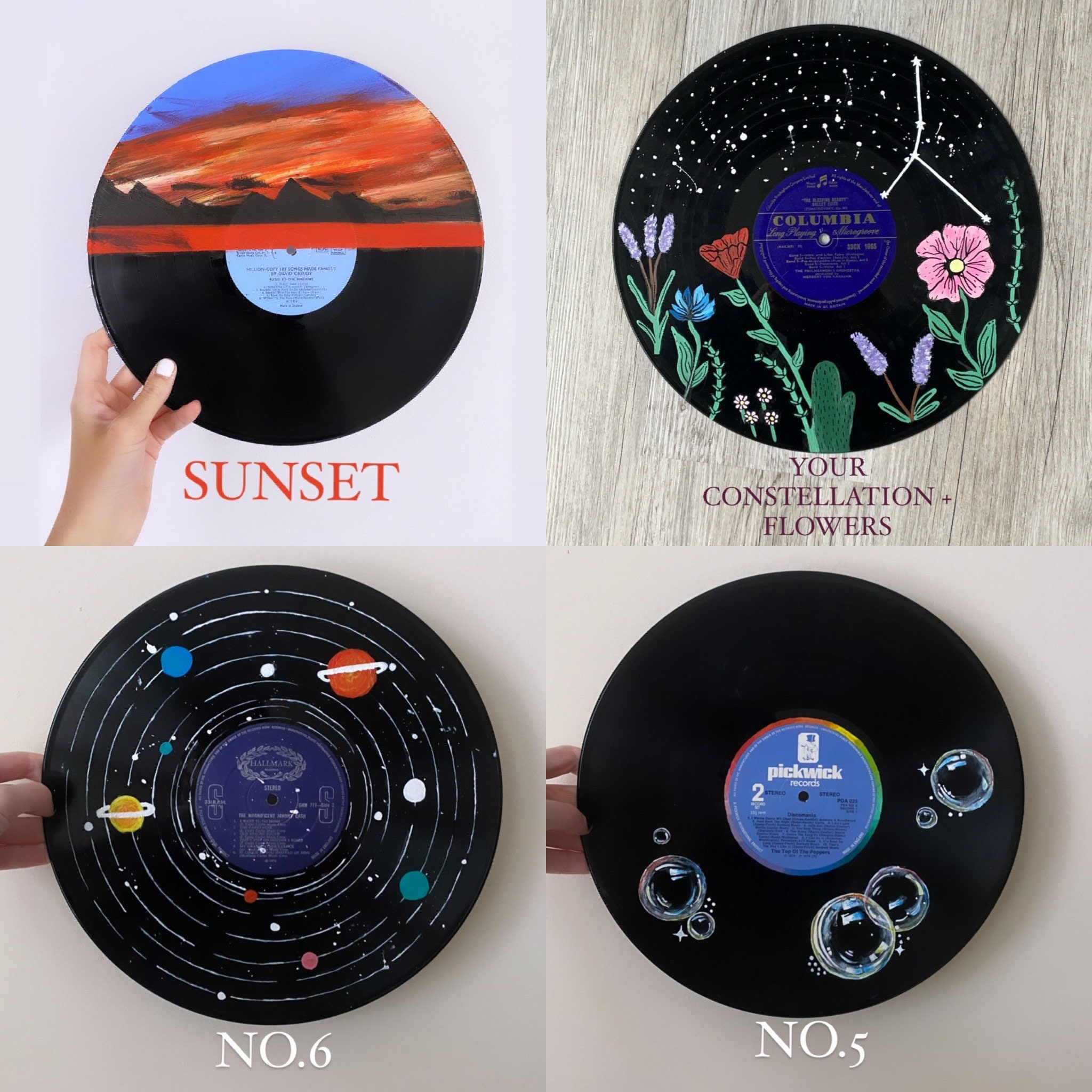 Hand Painted Vinyl Records - Etsy UK