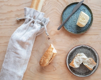 Handmade Linen Baguette Bread Bag: Natural Eco-Friendly Storage