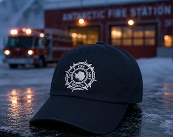 Boné bordado da Estação de Bombeiros e Resgate McMurdo Antarctic Fire & Rescue