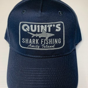 Quint's Shark Fishing Amity Island Retro Vintage JAWS Embroidered Cap Hat