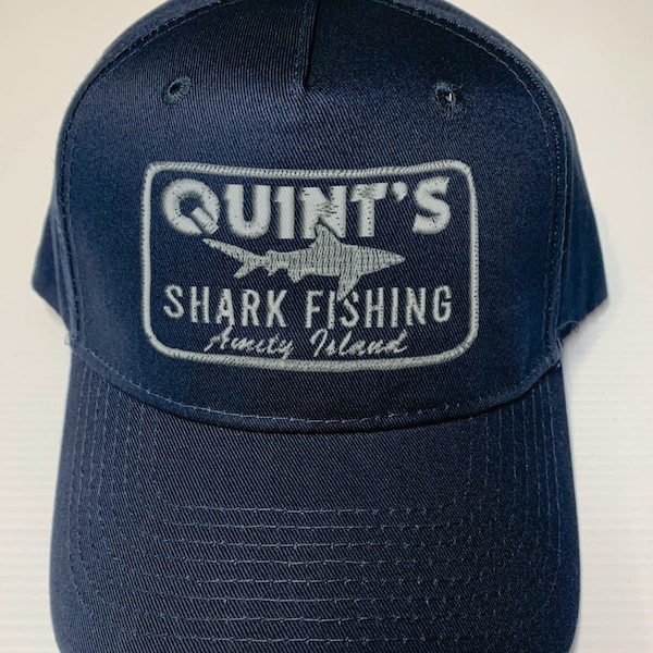 Quint's Shark Fishing Amity Island Retro Vintage JAWS Embroidered Cap Hat