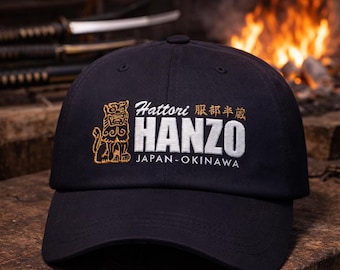 Boné inspirado em Hattori Hanzo – Boné de beisebol estilo ferreiro japonês, bordado de Okinawa, Japão