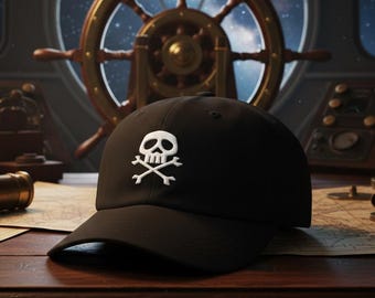 Boné clássico retrô espacial pirata Capitão Harlock Jolly Roger bordado
