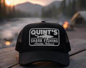 Classic Jaws Movie Quint's Shark Fishing Cap For Adults | Unisex Royal Blue Baseball Hat With Embroidered Orca Boat Logo | Premium Adjustable Retro Cinema Headwear
