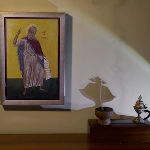 Byzantine Icon of Prophet Elijah – Handmade Religious Wall Art - Orthodox Christian Icon