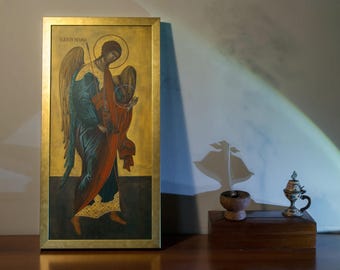 Archangel Michael Icon Print on Canvas: Byzantine Orthodox Art