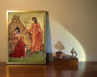 Handmade Orthodox Icon – “Do Not Touch Me” – Byzantine Christian Wall Art