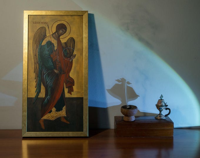 Archangel Michael Icon Print on Canvas: Byzantine Orthodox Art