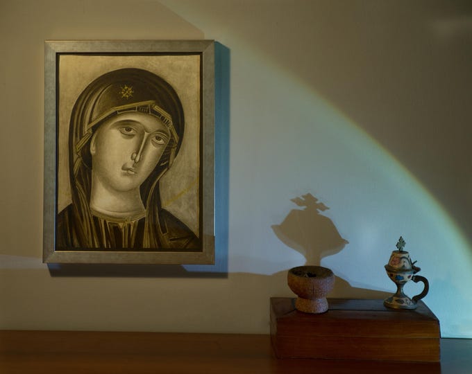 Virgin Mary Hodegetria Icon: Handmade Orthodox Art, Giclée Print