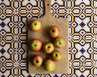 Weathered Tile Print Photography Backdrop, Food Styling