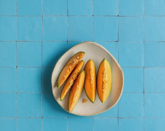 Blue printed tile photography background. For shooting drinks, cocktails, food and products.