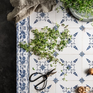Tile photography backdrop, tile backdrop, blue tiles, blue backdrop, vinyl backdrop, foodphotography backdrop, back drop for photography