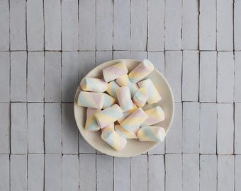 Light blue grey rectangular brick tile food photography vinyl backdrop