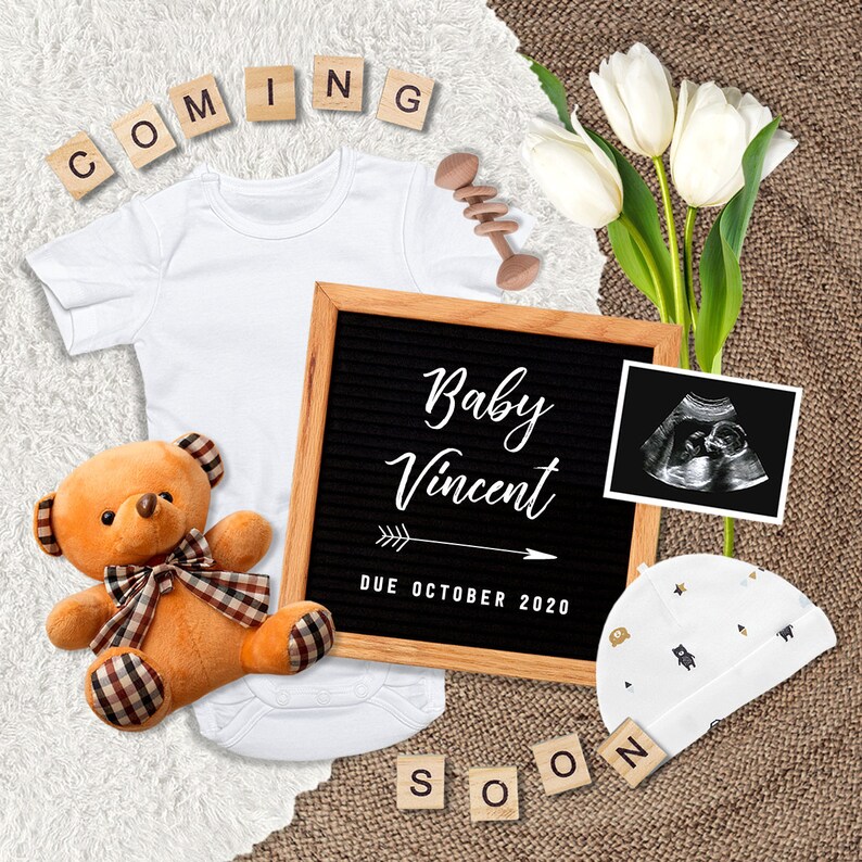 Download Digital Letter Board Pregnancy Announcement For Social Media Gender Neutral Baby Announcement We Are Expecting Announcement Greeting Cards Paper Party Supplies