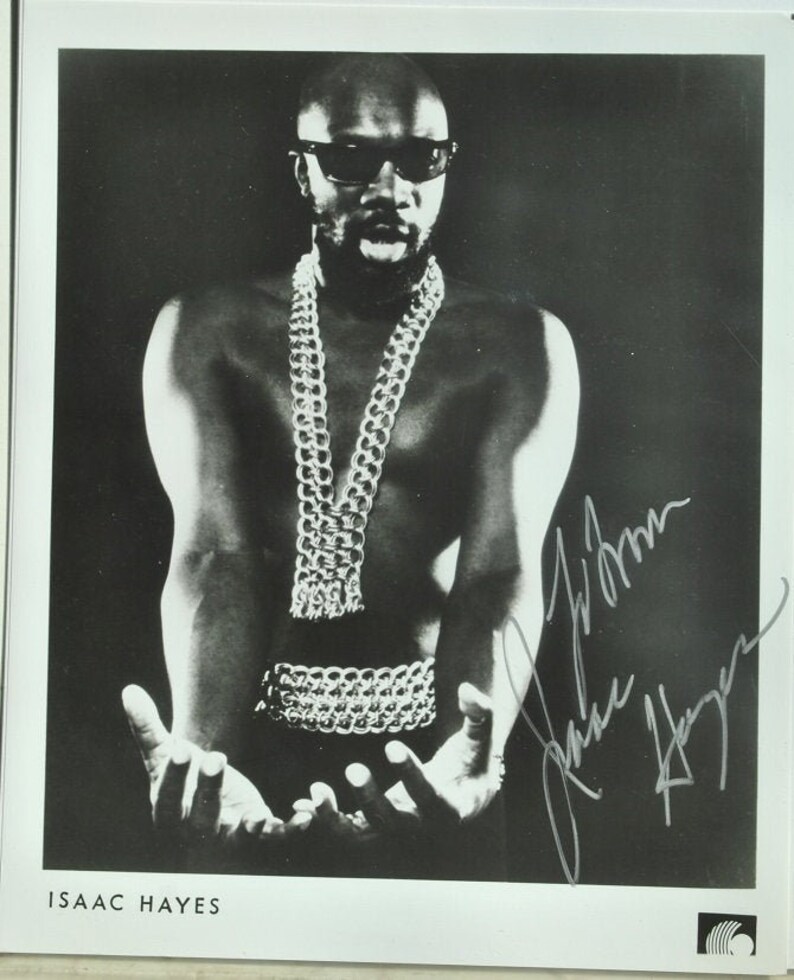 ISAAC HAYES B/W 8X10 Hand-Signed Autographed Photo w/coa image 0